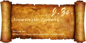 Jovanovits Zsanett névjegykártya
